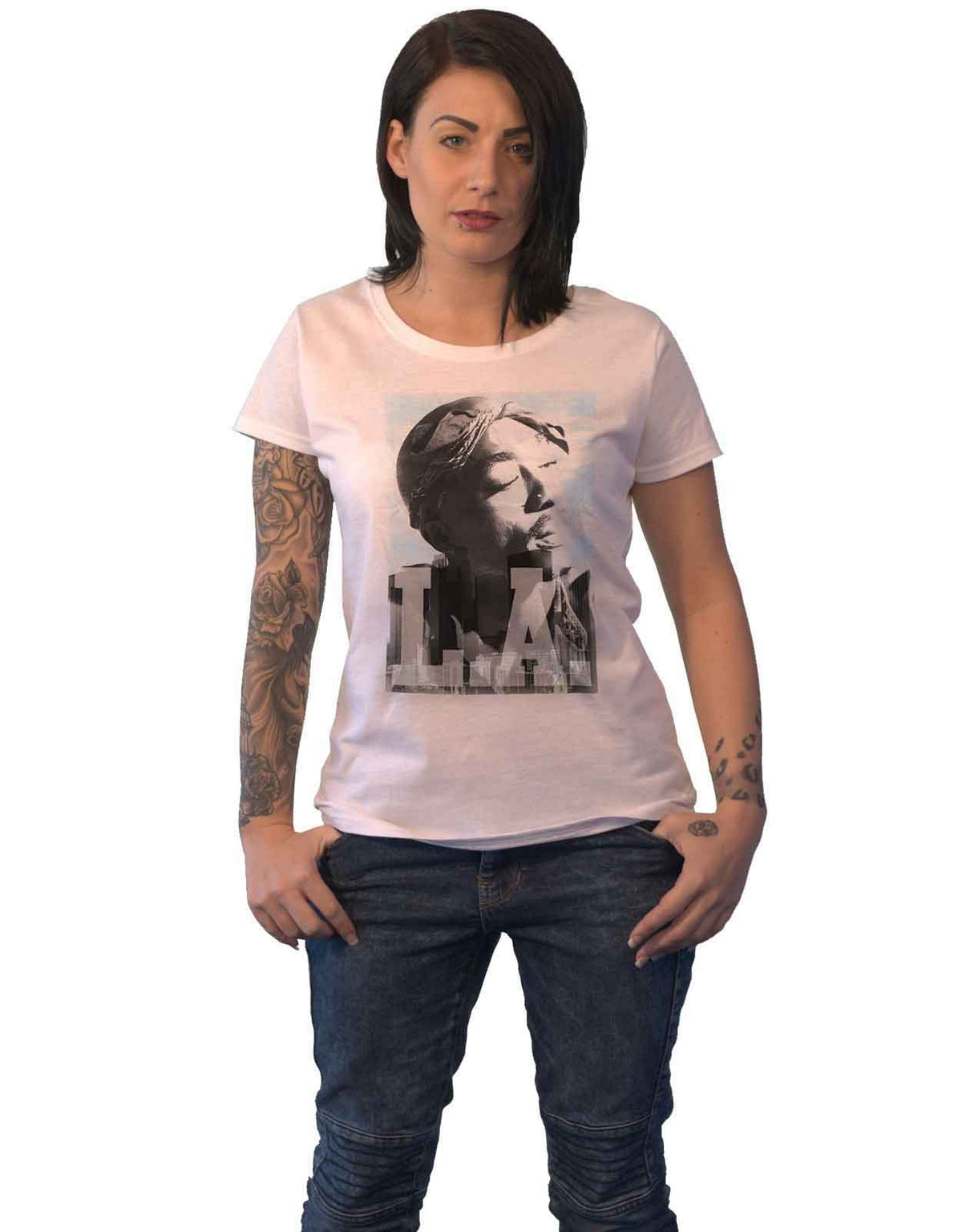 Tupac LA Skyline Skinny Fit T Shirt product image 1