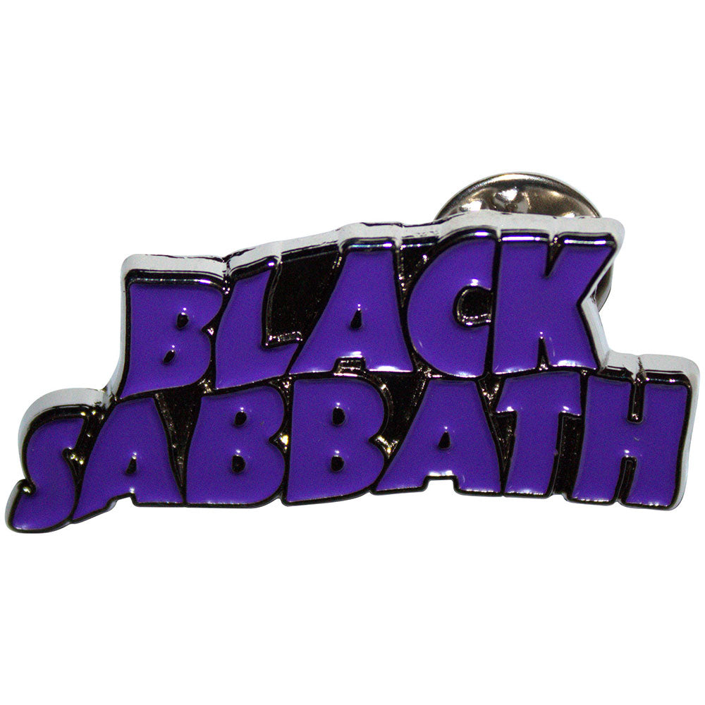 Black Sabbath Purple Wavy Band Logo Pin Badge