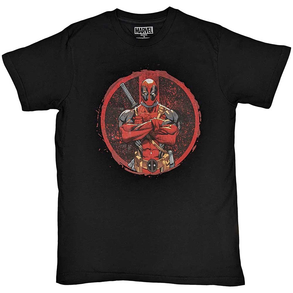 Deadpool T Shirt Arms Crossed new Official Marvel Black product image 1