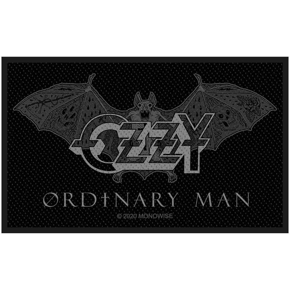 Ozzy Osbourne Patch Ordinary Man Logo new Official Black Woven Sew on