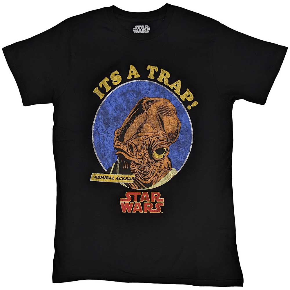 Star Wars T Shirt Ackbar It's A Trap new Official Mens Black product image 1