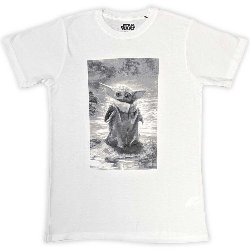 Star Wars T Shirt The Mandalorian Grogu B&W new Official product image 1