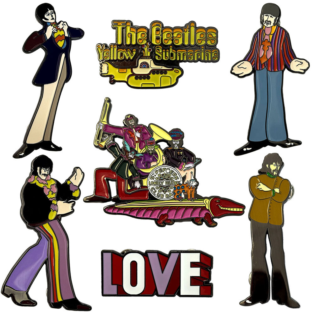 The Beatles Yellow Submarine Band Boxed Pin Badge Set