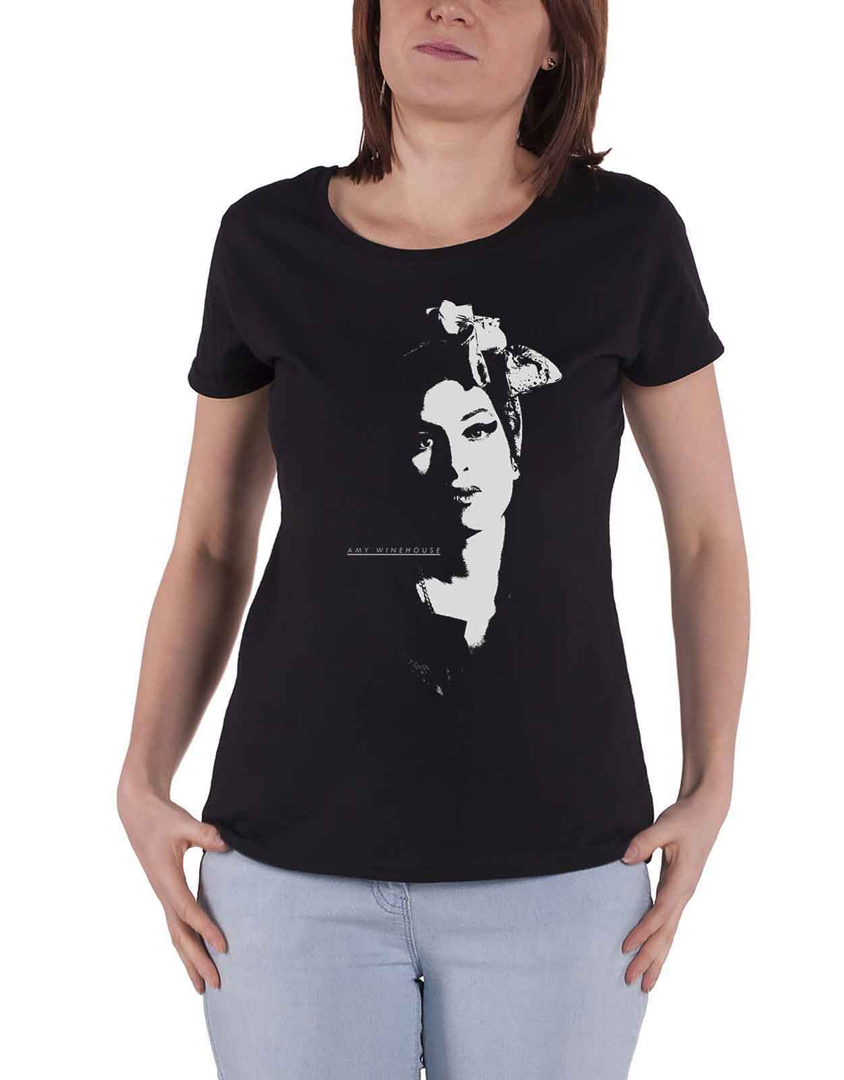 Amy Winehouse Scarf Portrait Skinny Fit T Shirt product image 1