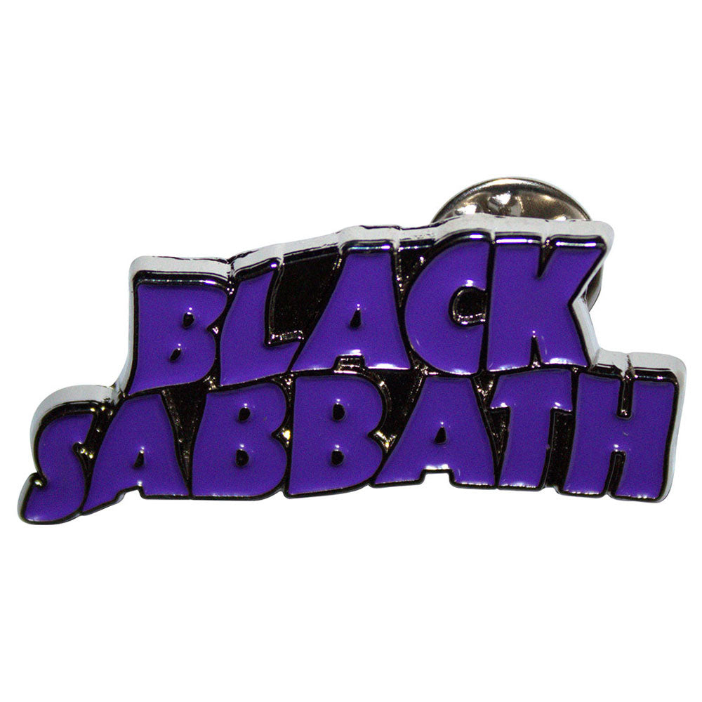Black Sabbath Purple Wavy Band Logo Pin Badge