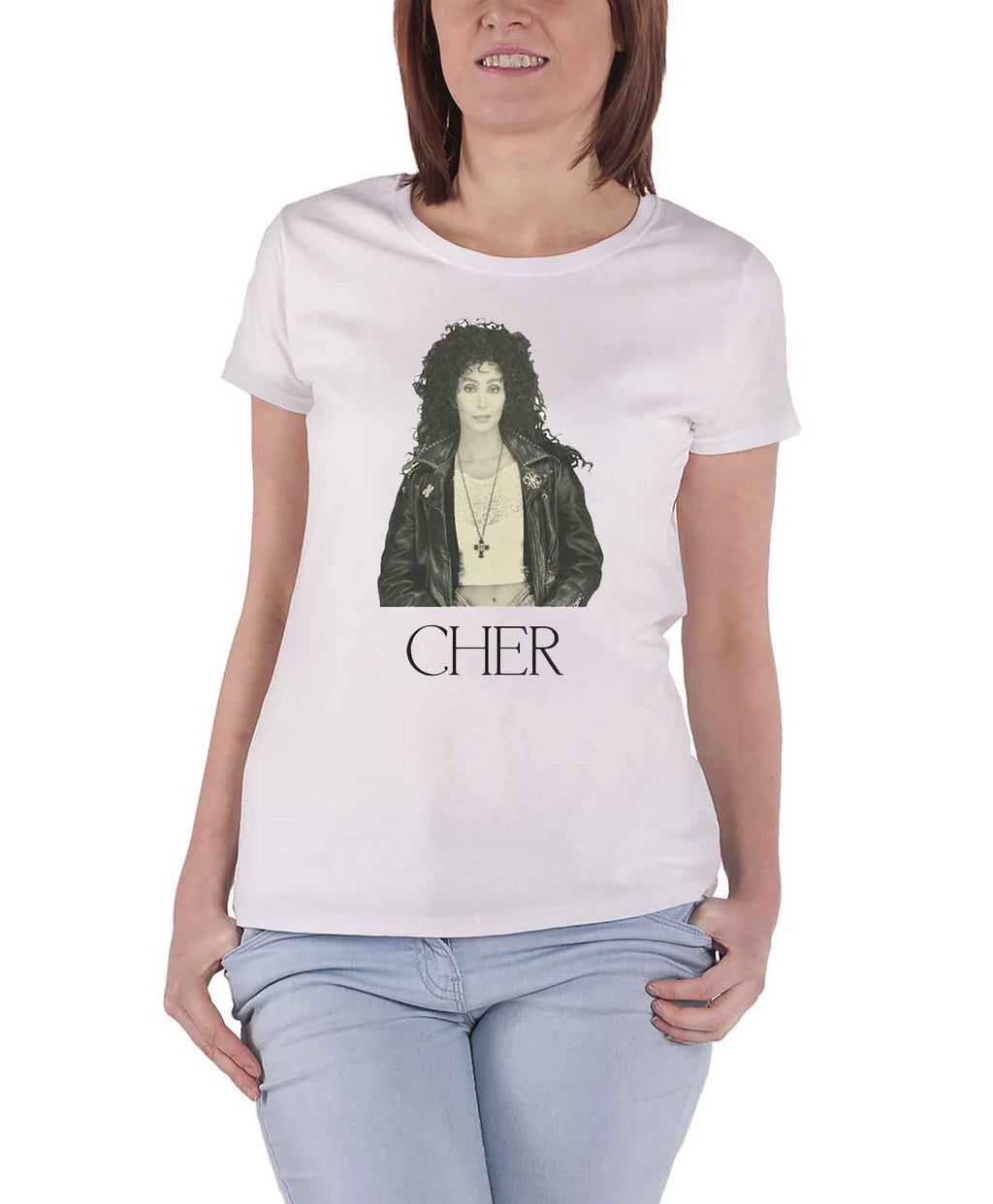 Cher Leather Jacket Skinny Fit T Shirt product image 1