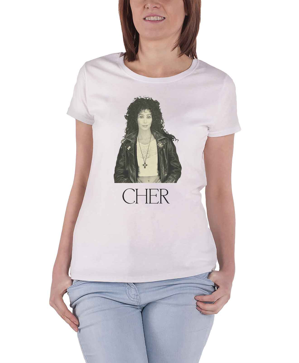 Cher Leather Jacket Skinny Fit T Shirt product image 1