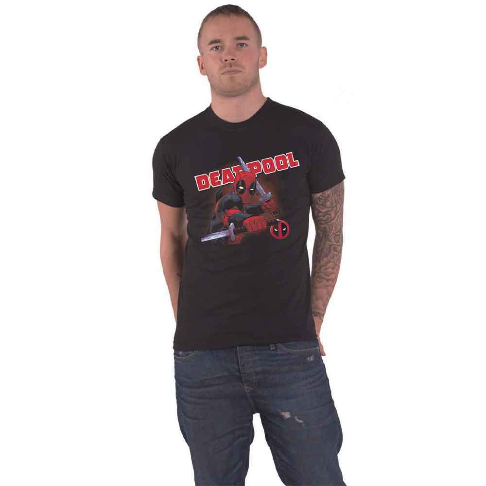 Deadpool T Shirt Cover new Official Marvel Mens Black product image 1