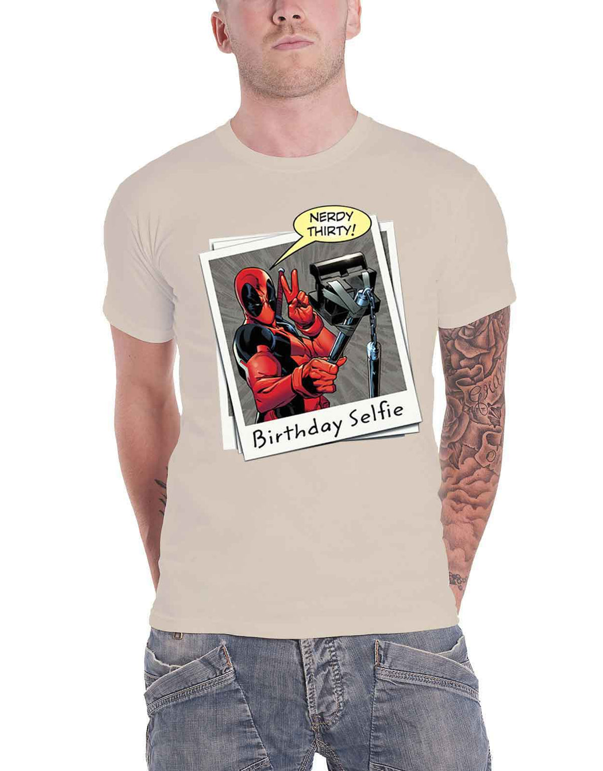 Deadpool T Shirt Birthday Selfie new Official Marvel Comics product image 1
