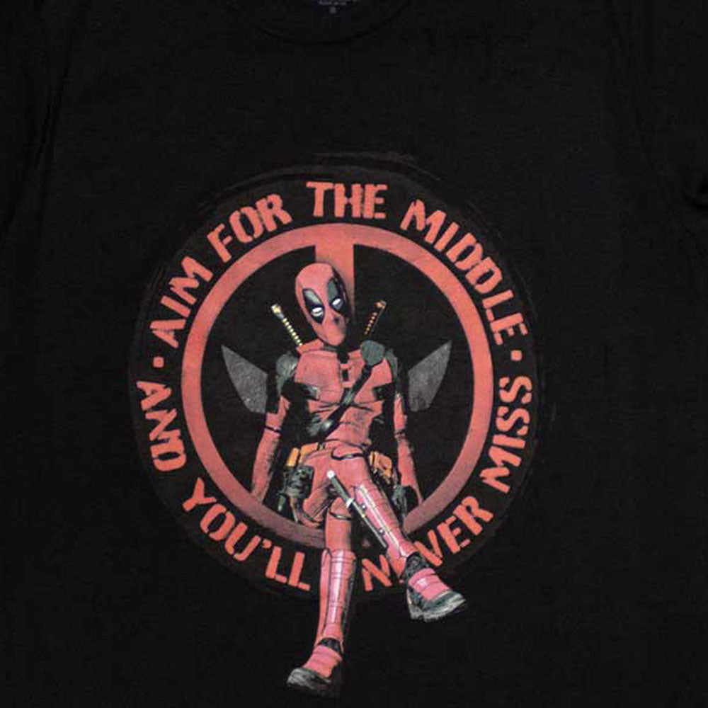 Deadpool Aim For The Middle Logo T Shirt product image 2