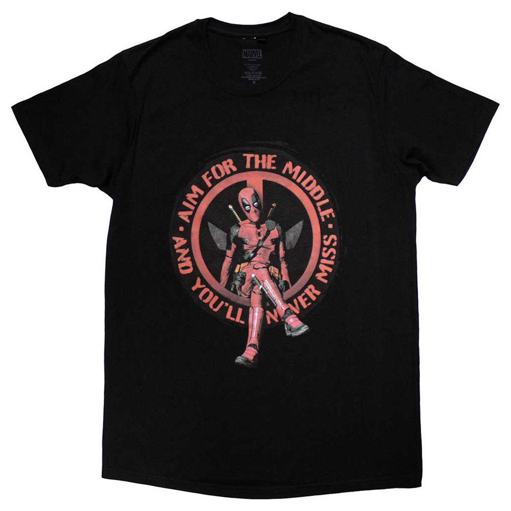 Deadpool Aim For The Middle Logo T Shirt product image 1