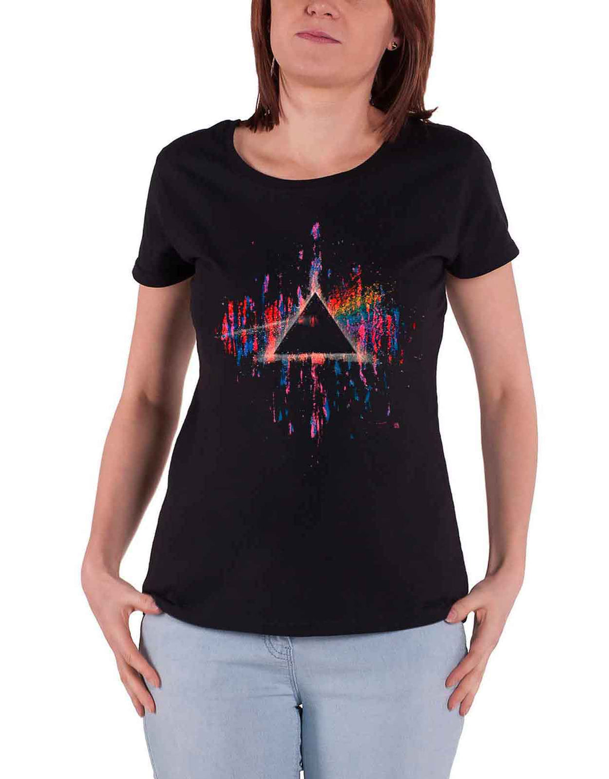 Pink Floyd Dark Side Of The Moon Blue Splat Skinny Fit T product image 1