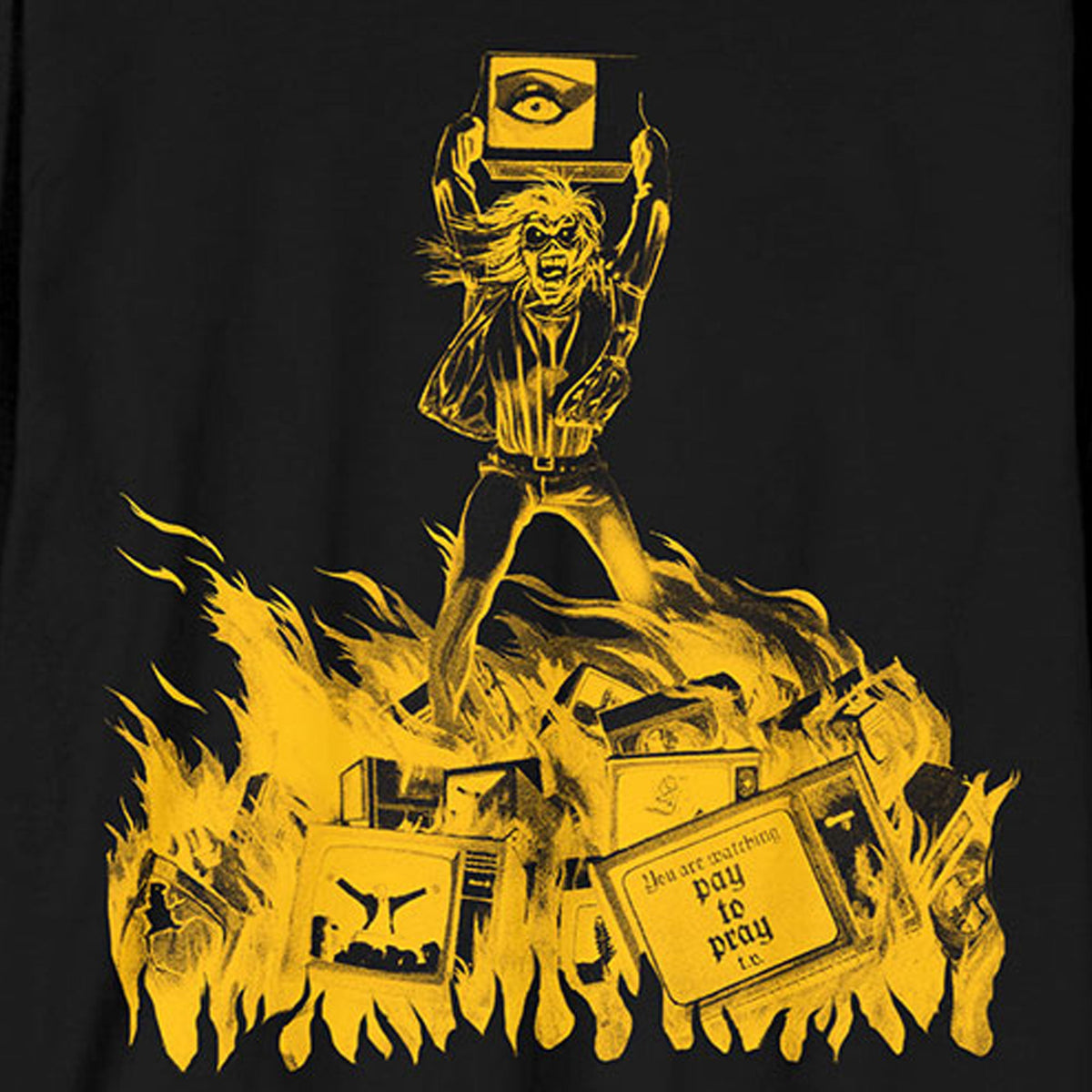 Iron Maiden Holy Smoke Isolated Yellow Long Sleeve T Shirt product image 2