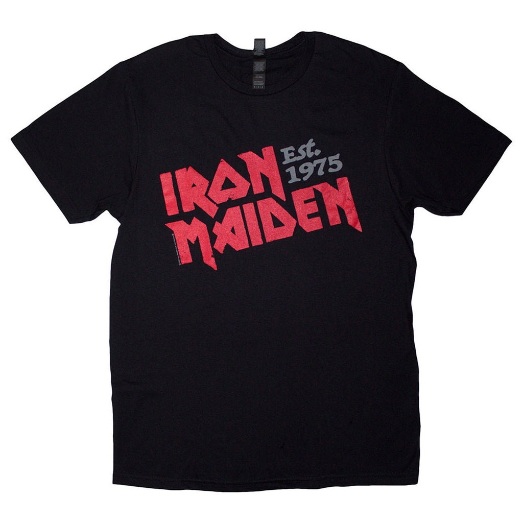 Iron Maiden Est 1975 Slanted Logo T Shirt product image 1