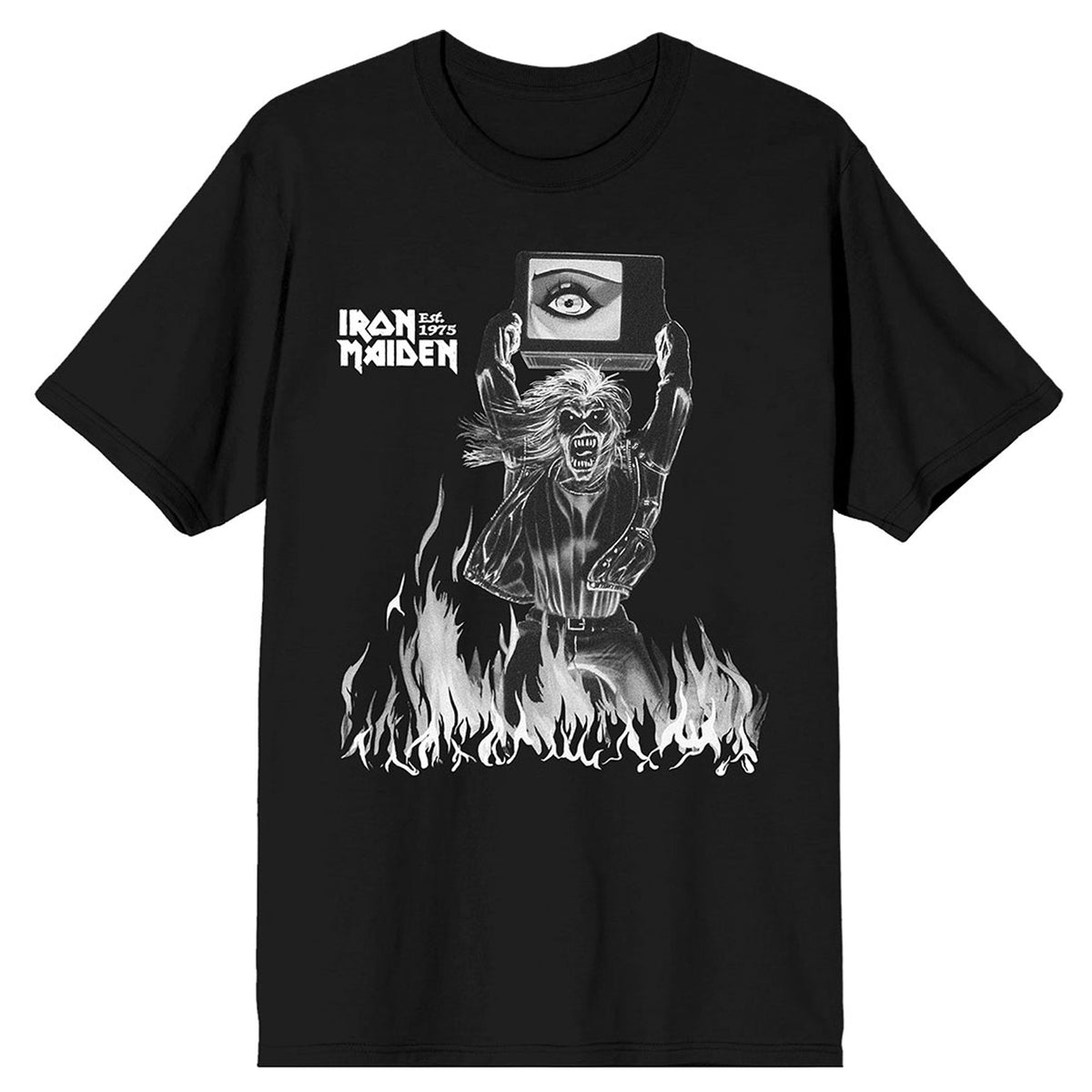 Iron Maiden Est 1975 Holy Smoke Flames Crop T Shirt product image 1