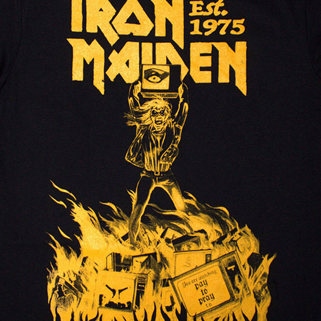 Iron Maiden Est 1975 Holy Smoke Jumbo Yellow T Shirt product image 2