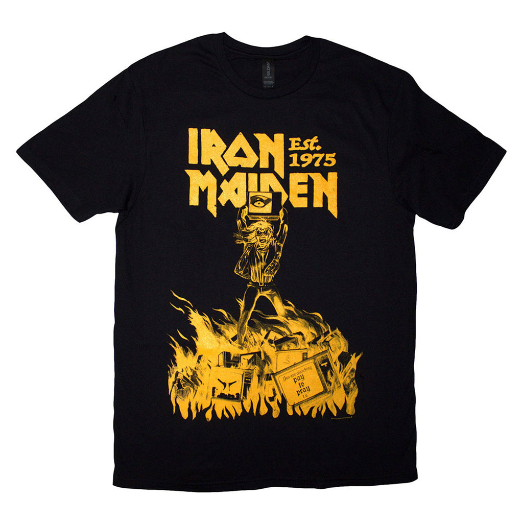 Iron Maiden Est 1975 Holy Smoke Jumbo Yellow T Shirt product image 1