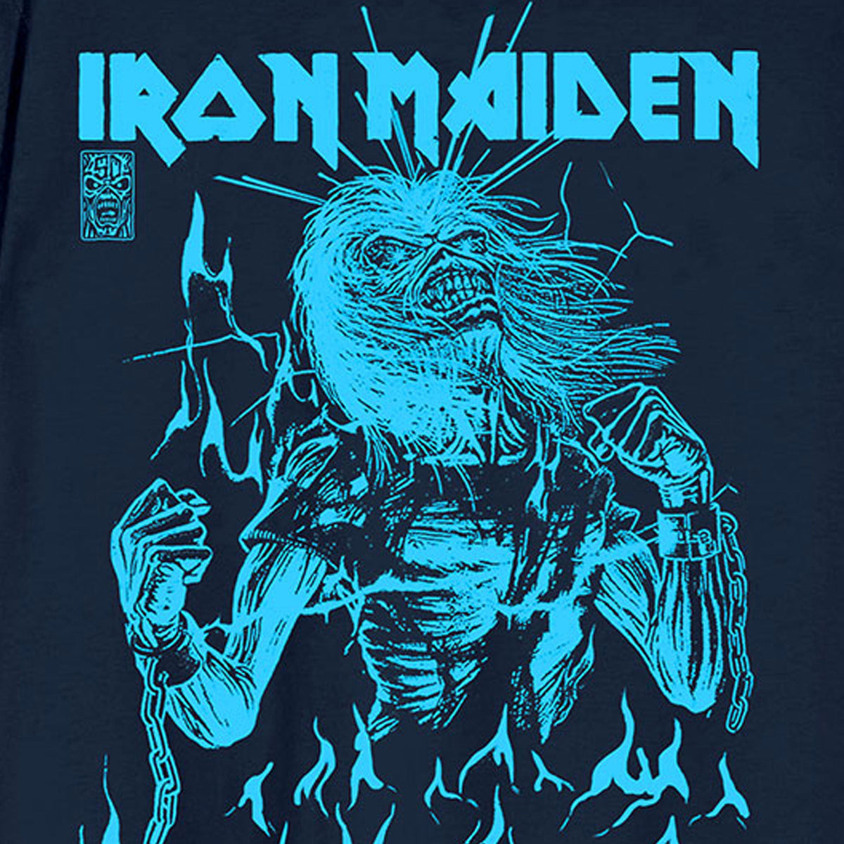 Iron Maiden 50 Life After Death Flames Blue T Shirt product image 2