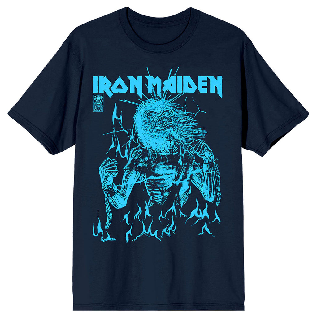 Iron Maiden 50 Life After Death Flames Blue T Shirt product image 1