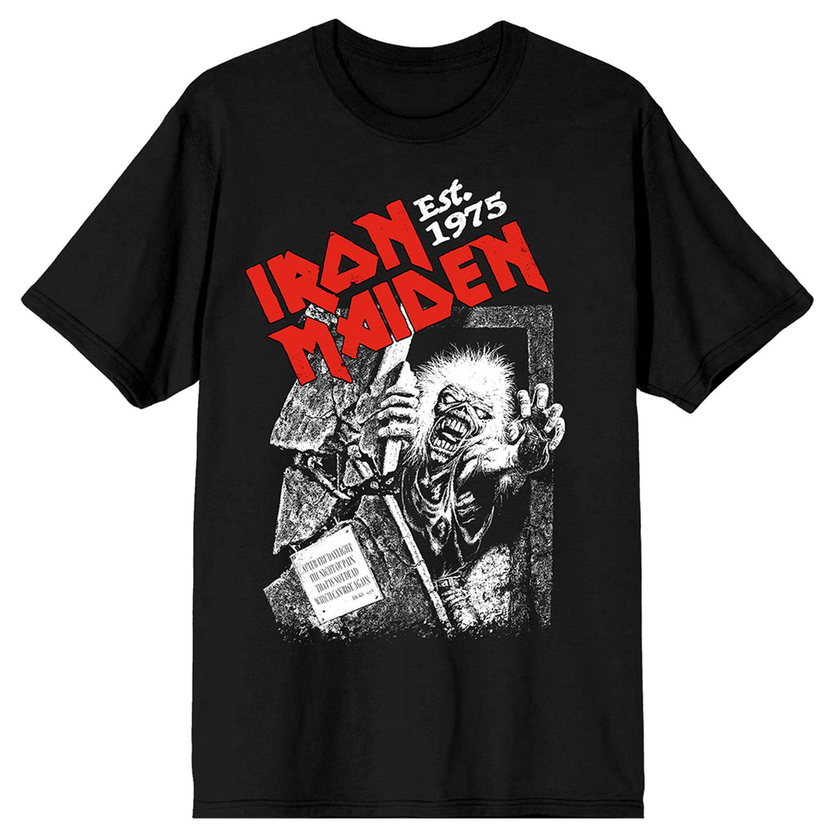 Iron Maiden Est 1975 No Prayer Grave Red Logo T Shirt product image 1