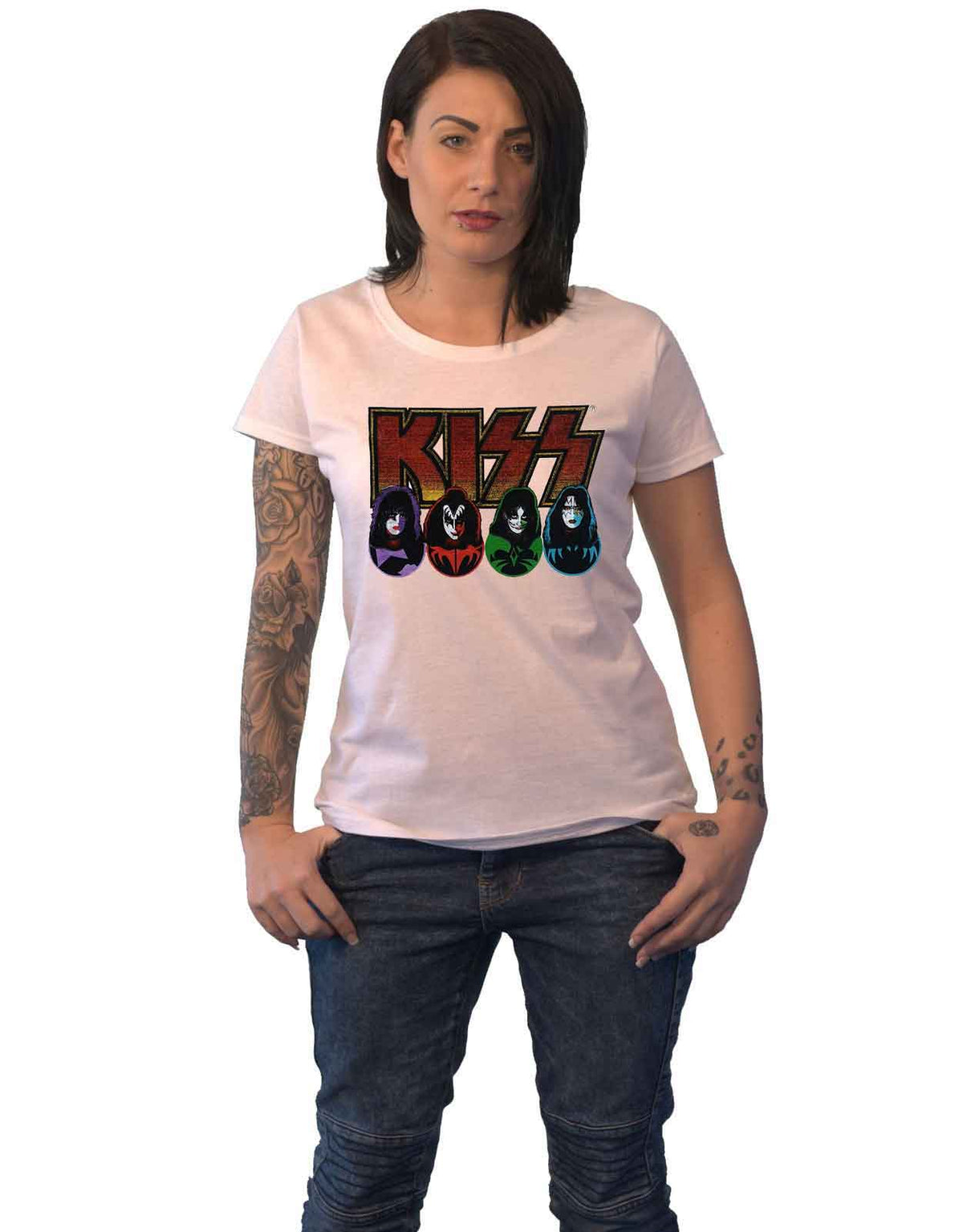 KISS Faces and Icons Skinny Fit T Shirt product image 1