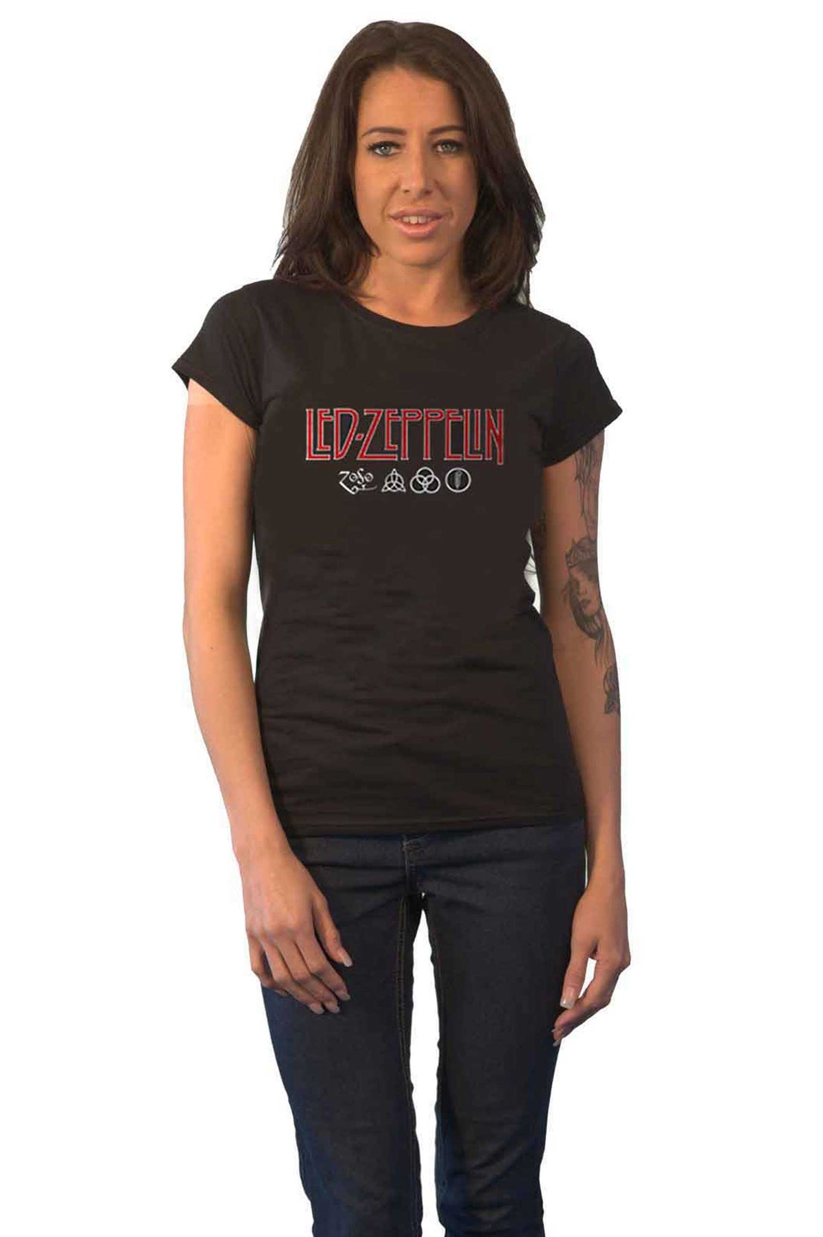 Led Zeppelin Logo and Symbols Skinny Fit T Shirt product image 1
