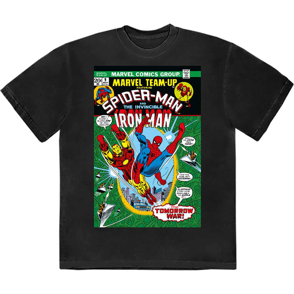 Spiderman And Iron Man Comic Cover Marvel T Shirt product image 1