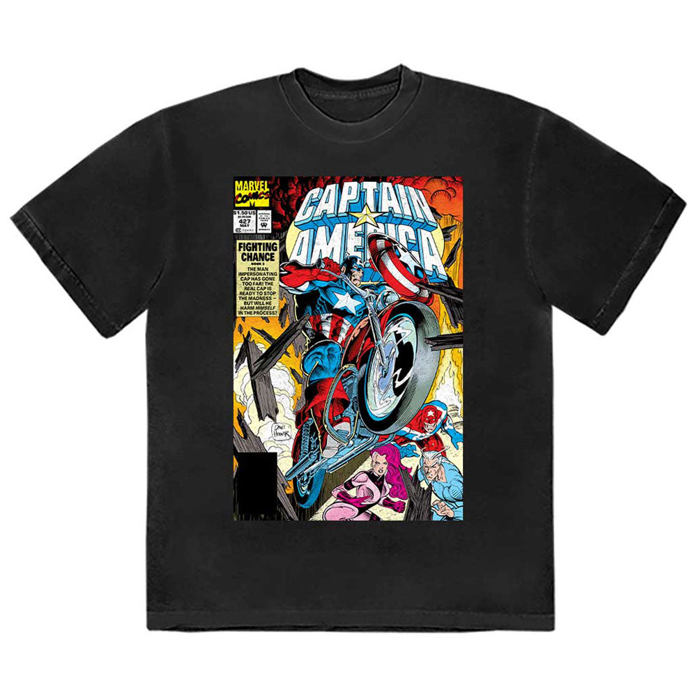 Captain America Wheel Comic Cover Marvel T Shirt product image 1