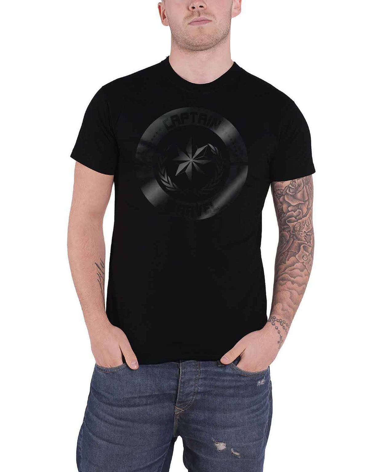 Captain Marvel Silver Crest T Shirt product image 1