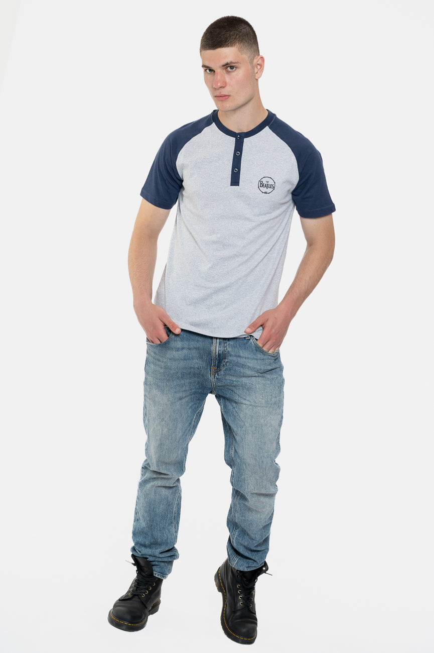 The Beatles Mini Drum Logo 3 Button Collar Raglan T Shirt product image 5