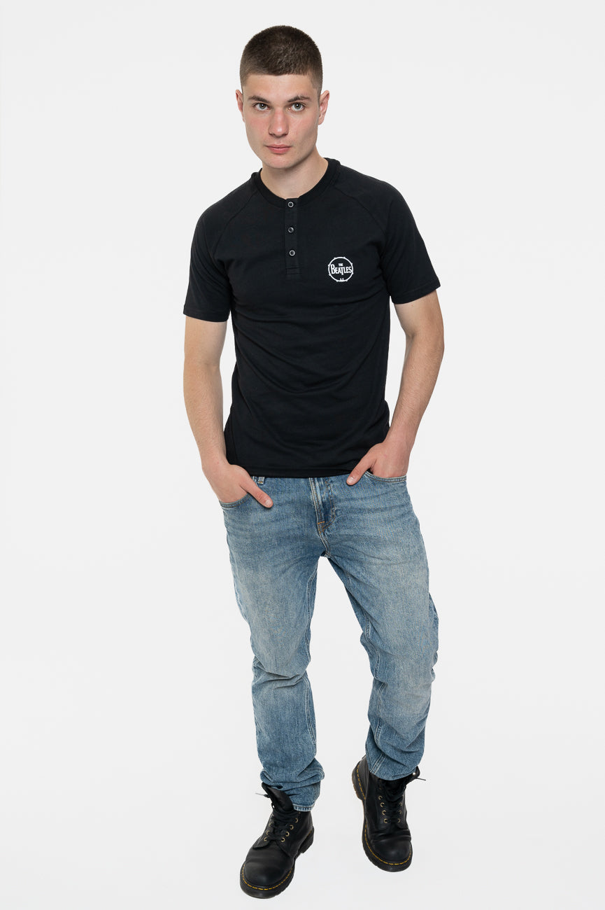 The Beatles Mini Drum Logo 3 Button Collar Raglan T Shirt product image 2