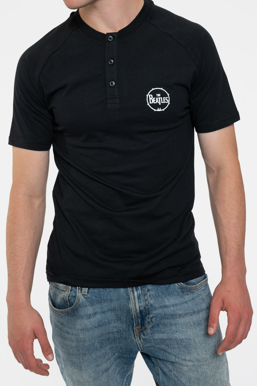 The Beatles Mini Drum Logo 3 Button Collar Raglan T Shirt product image 3