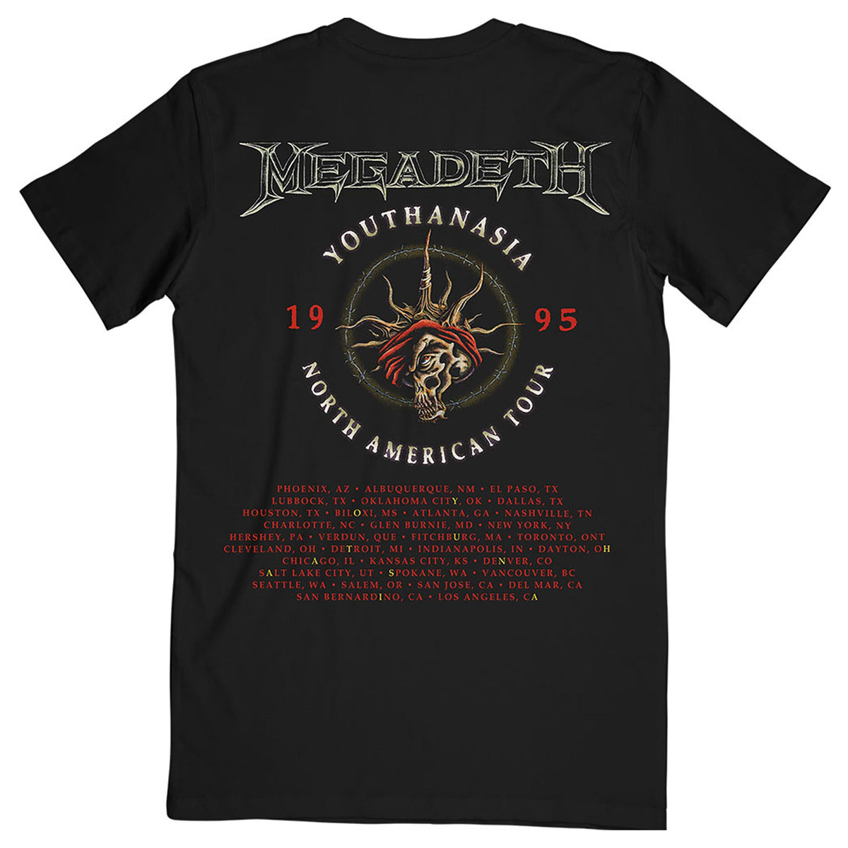 Megadeth Youthanasia 1995 North American Tour T Shirt product image 2