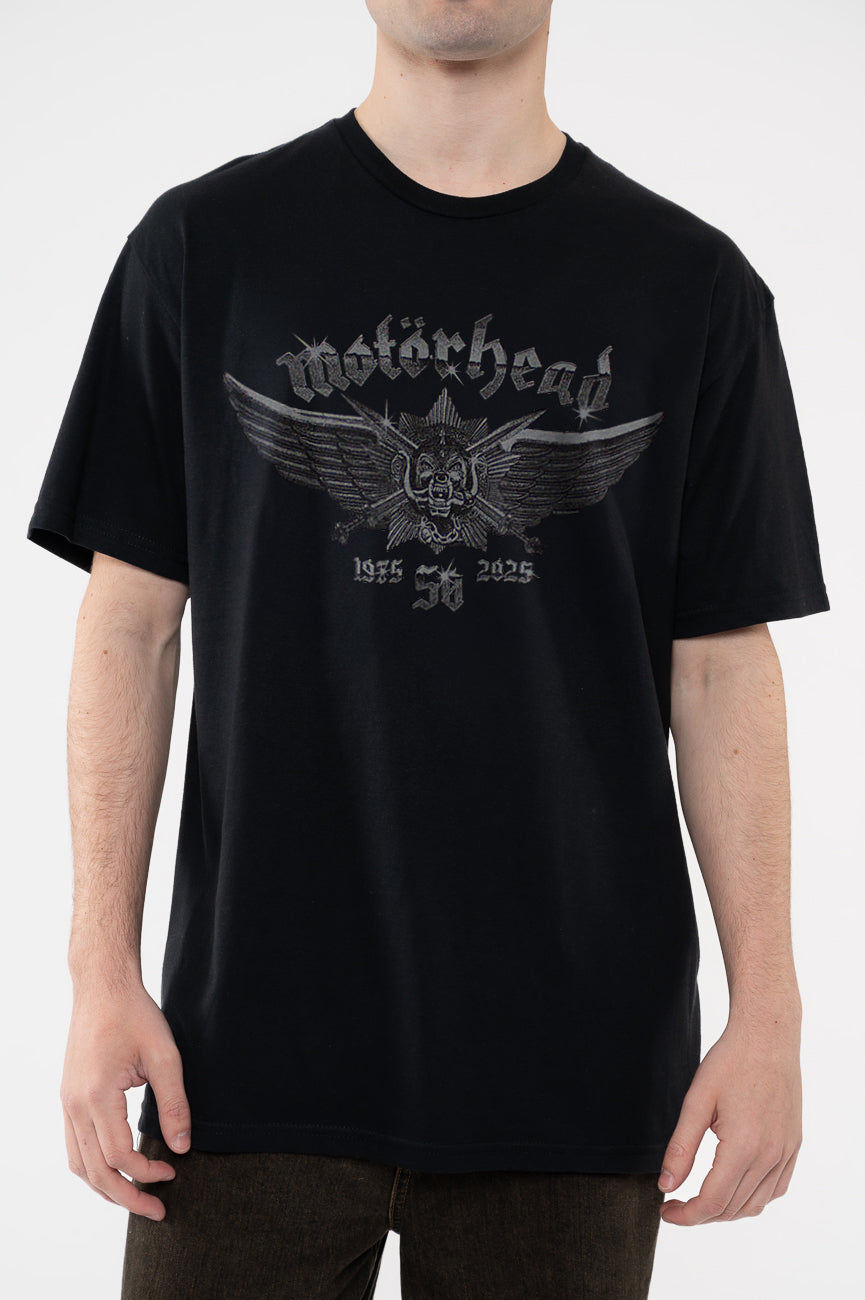 Motorhead 50 Years Wings Badge T Shirt product image 3