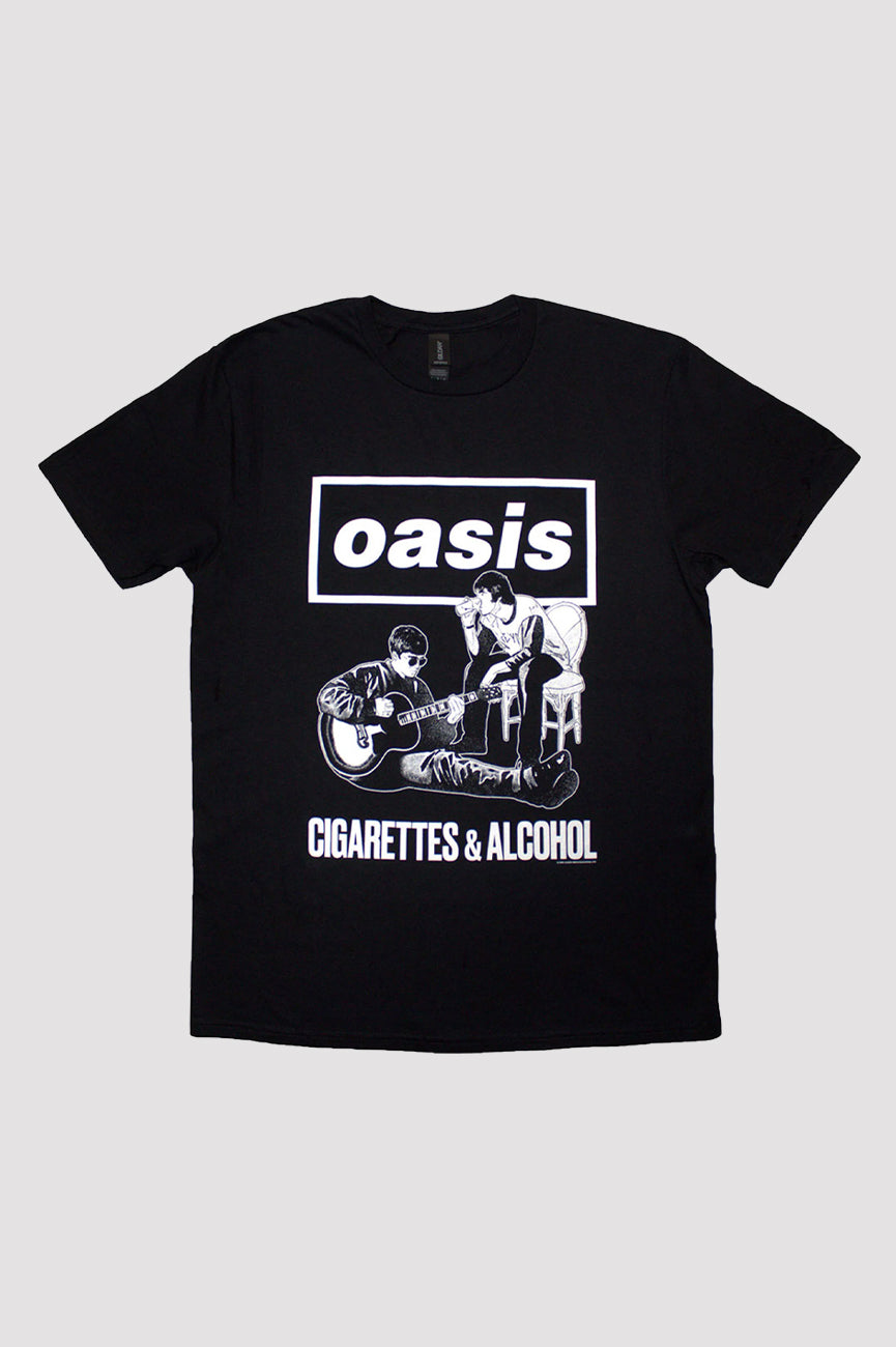 Oasis Cigarettes And Alcohol Illustration Mono T Shirt product image 1