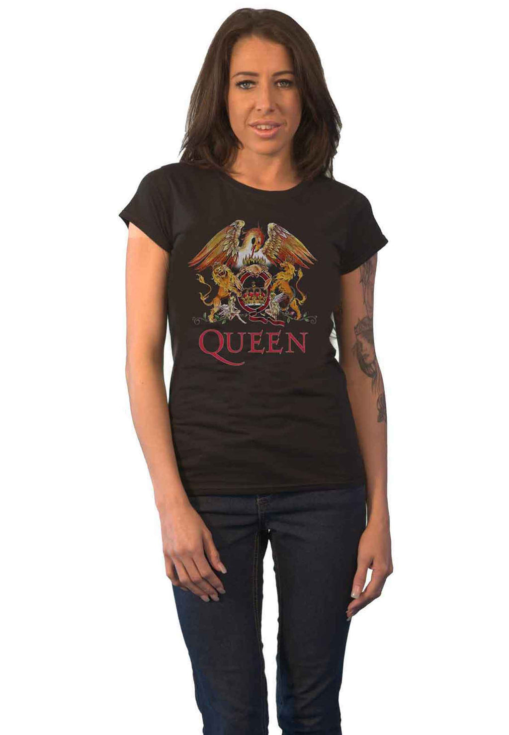 Queen Classic Crest Logo Skinny Fit T Shirt product image 1