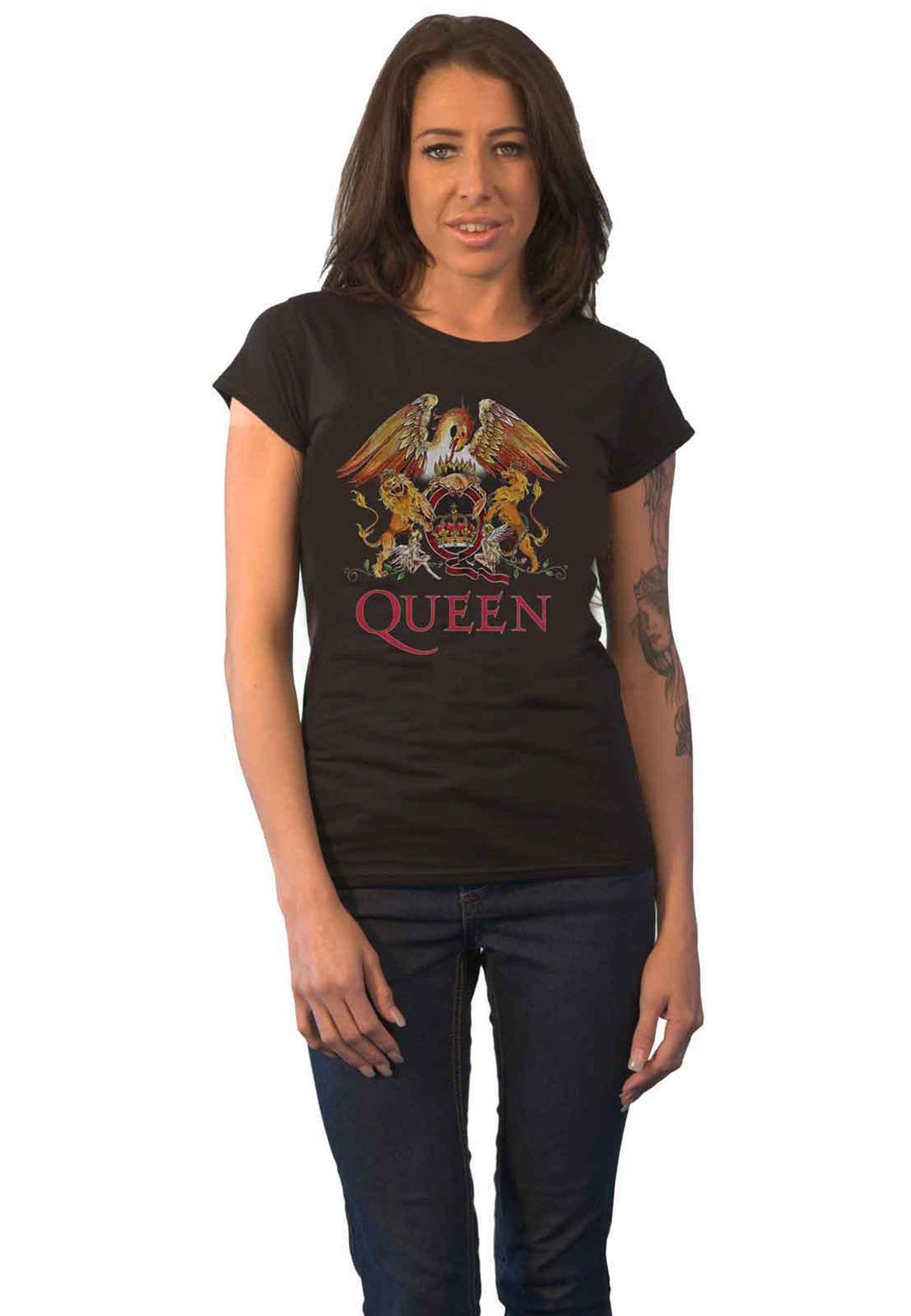 Queen Classic Crest Logo Skinny Fit T Shirt product image 1