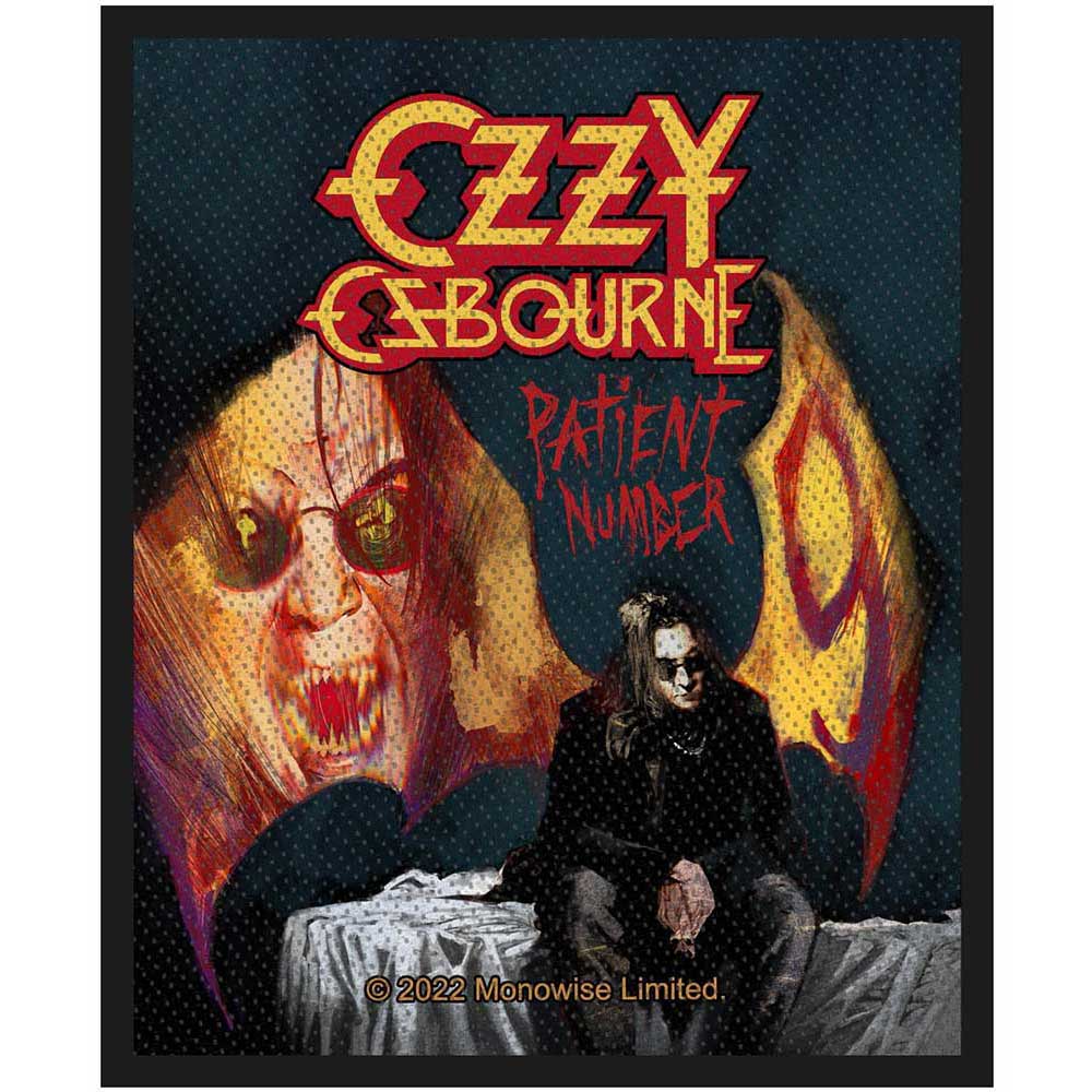 Ozzy Osbourne Woven Patch Patient No. 9 new Official Black