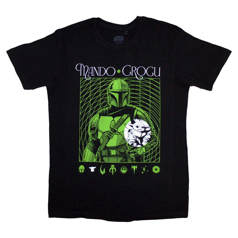 Star Wars The Mandalorian Mando And Grogu Neon T Shirt product image 1