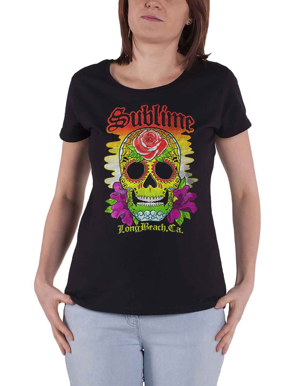 Sublime Colour Skull Skinny Fit T Shirt product image 1