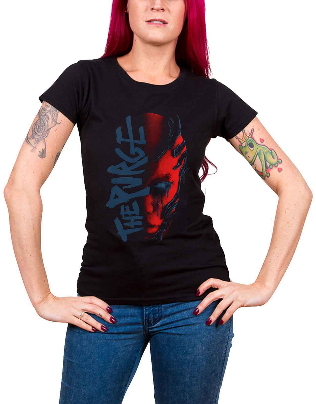 Within Temptation Purge Outline Red Face Skinny Fit T Shirt product image 1