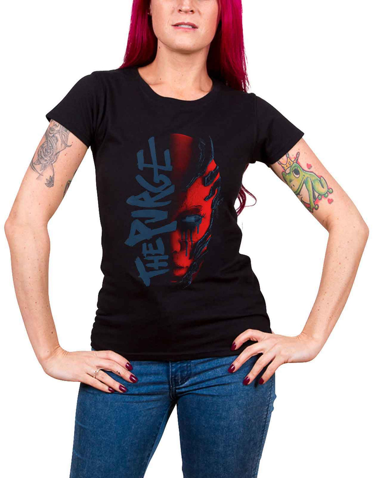 Within Temptation Purge Outline Red Face Skinny Fit T Shirt product image 1